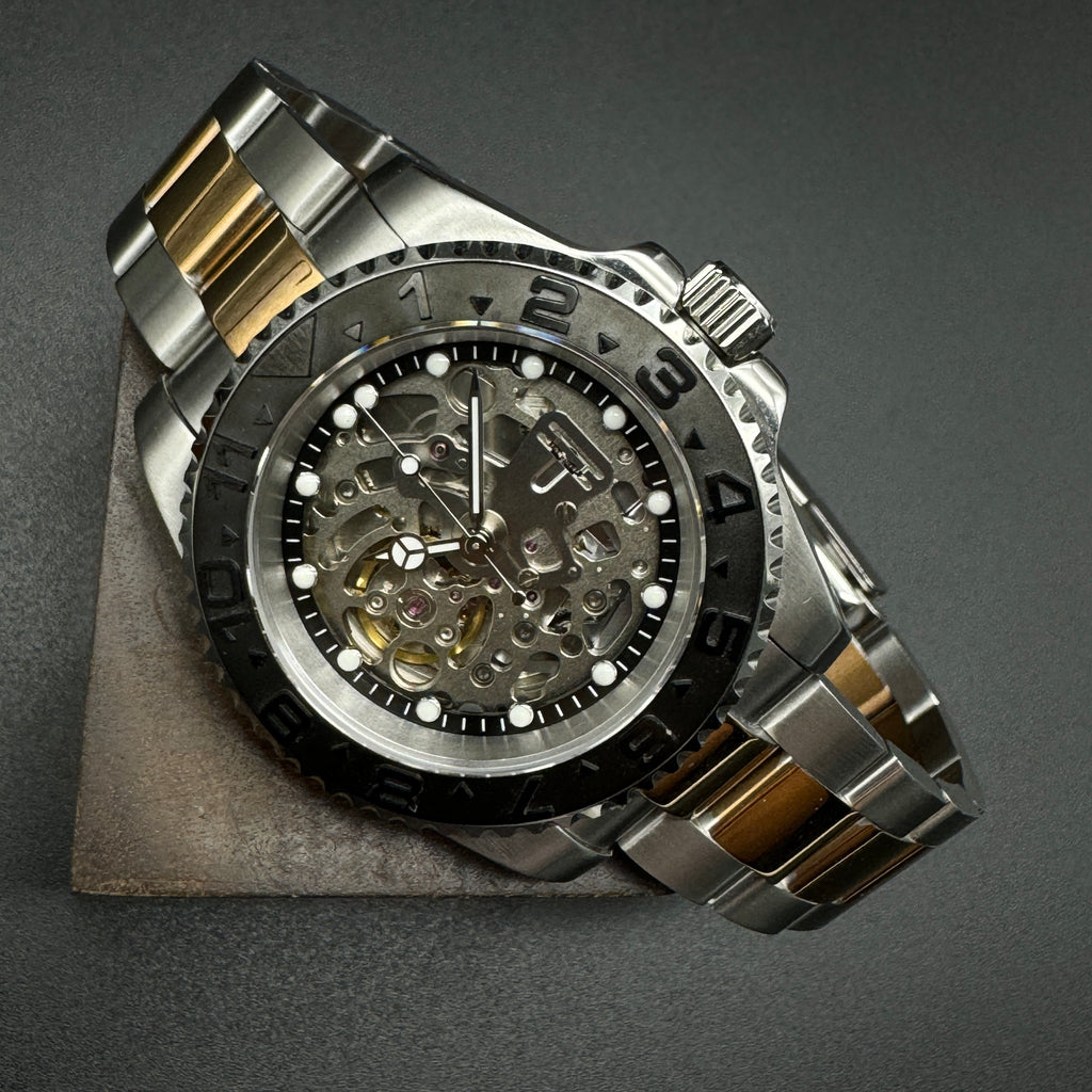 NH70 Skeleton Sub Style Watch Black Ring – Honcos Straps