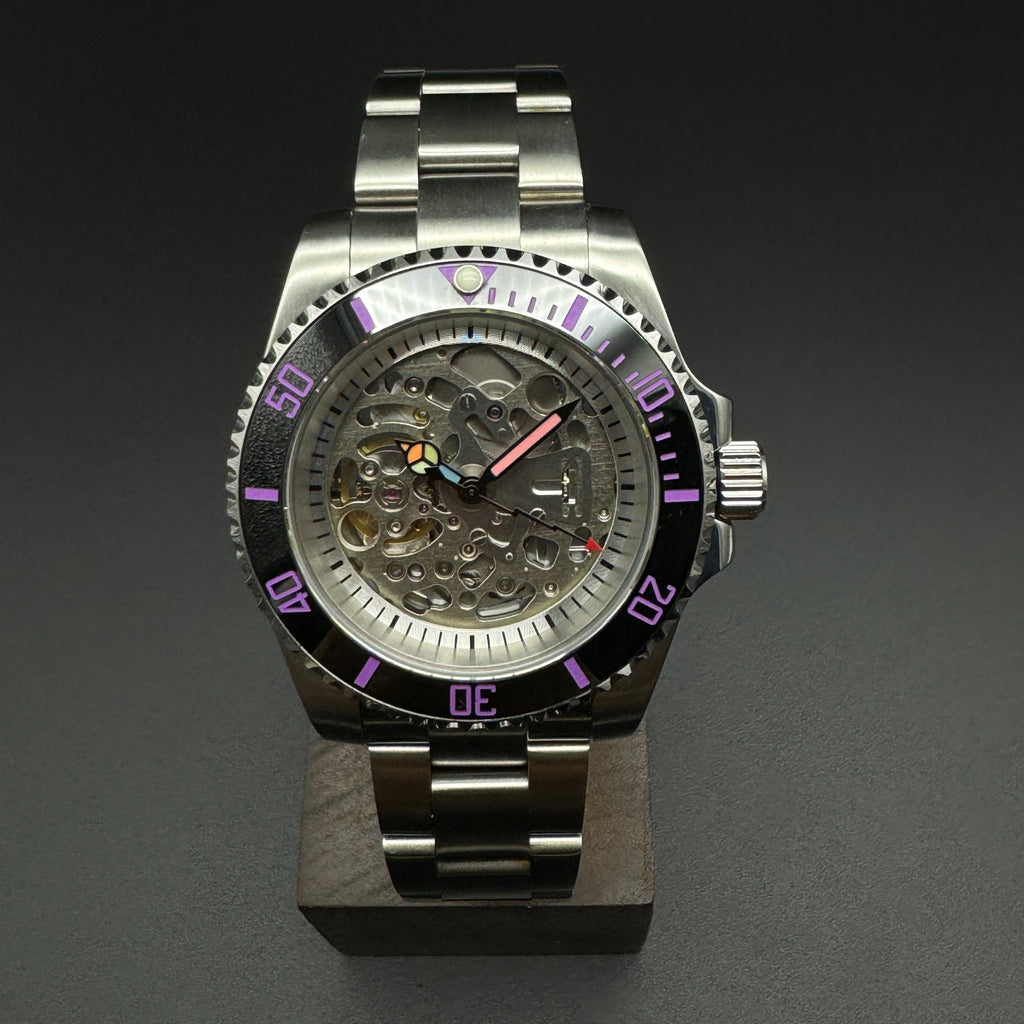 NH70 Skeleton SUB Style Watch Rainbow Oyster – Honcos Straps