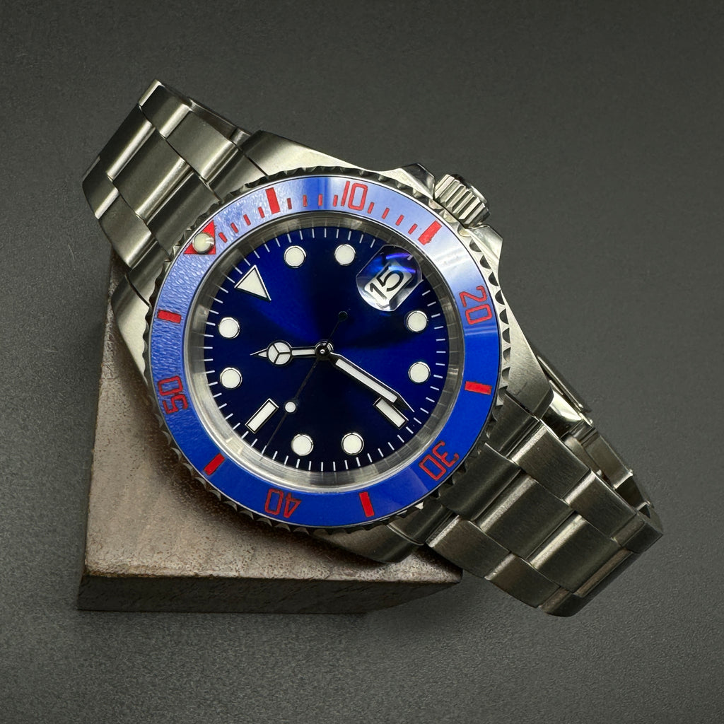 Blue Submariner Watch Silver Oyster – Honcos Straps