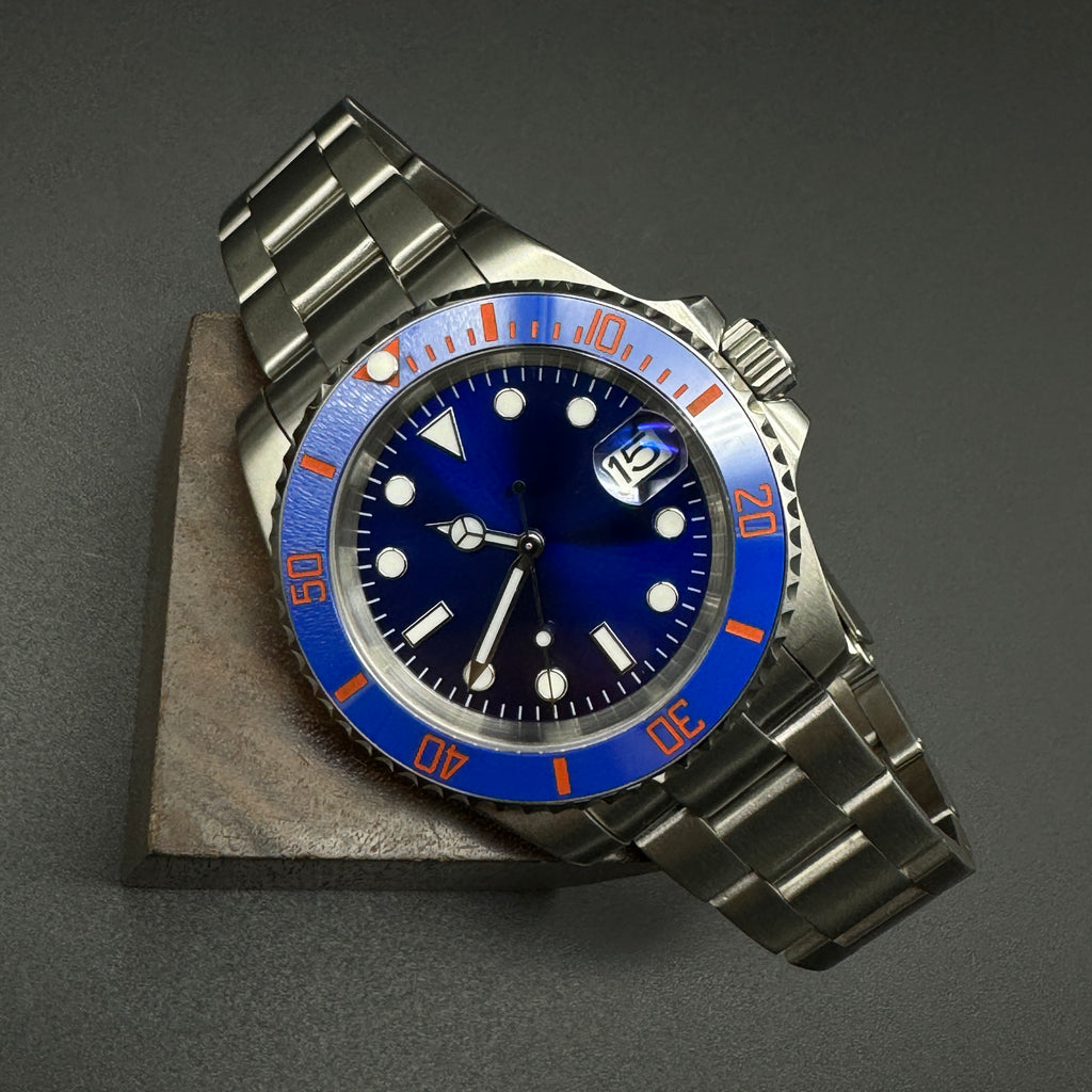 Blue Submariner Watch Silver Oyster – Honcos Straps