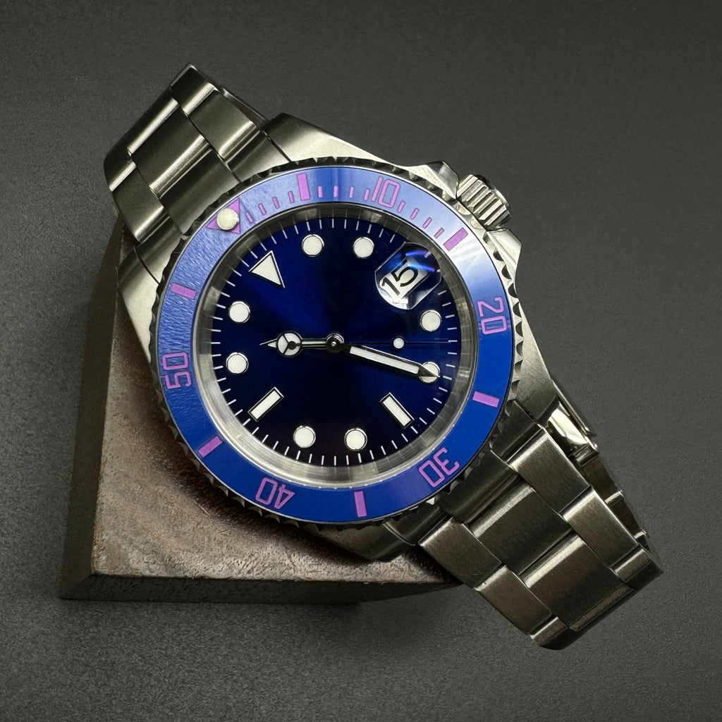 Blue Submariner Watch Silver Oyster – Honcos Straps