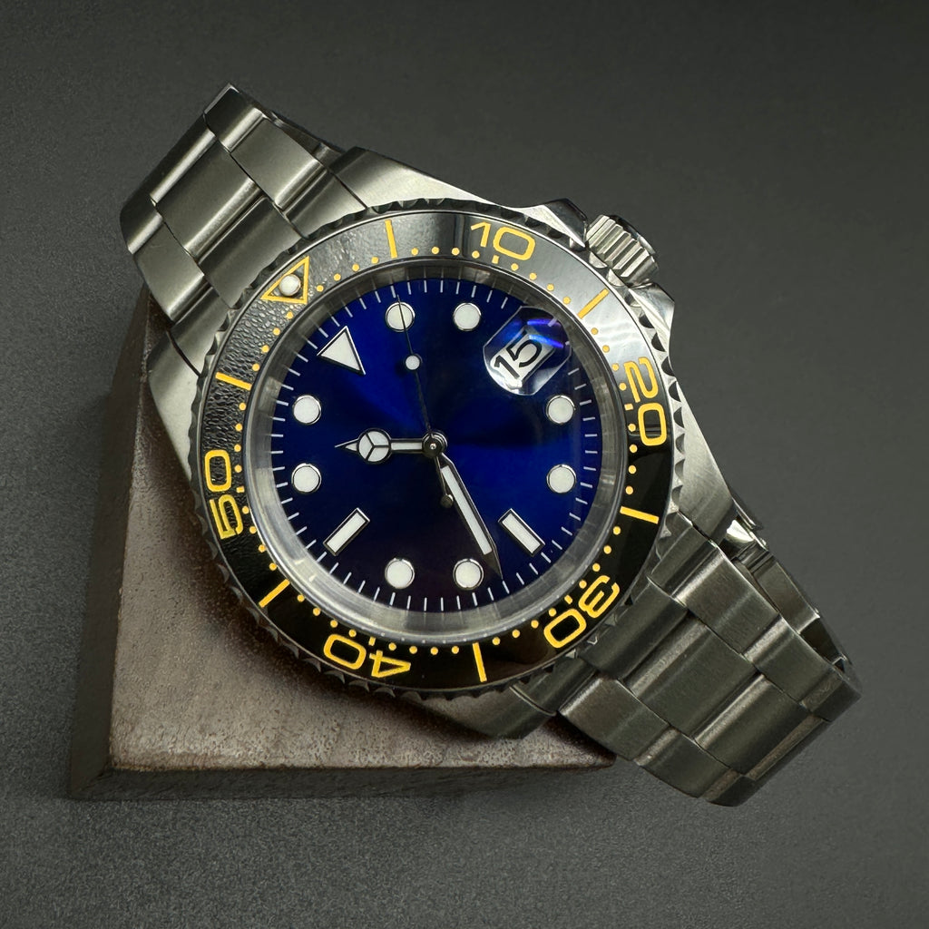 Blue Submariner Watch Silver Oyster – Honcos Straps