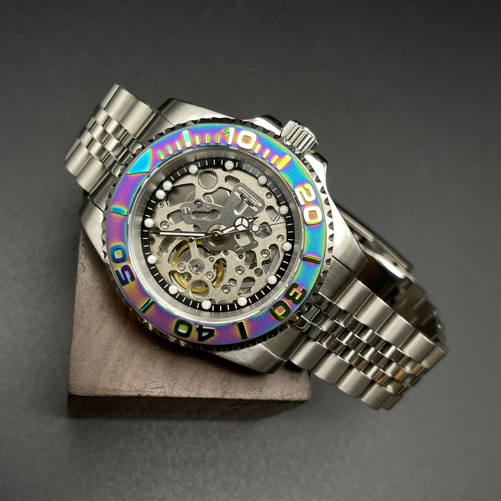 NH70 Skeleton Sub Style Watch Black Ring – Honcos Straps