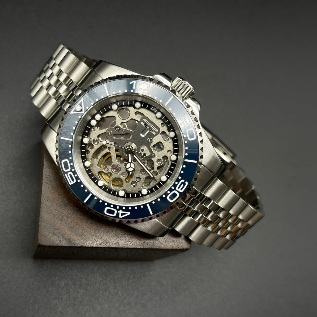 NH70 Skeleton Sub Style Watch Black Ring – Honcos Straps