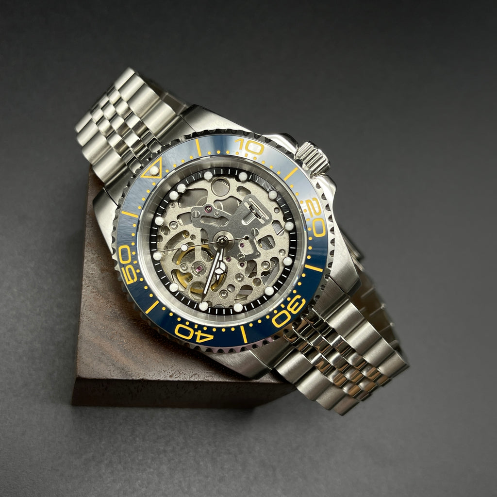 NH70 Skeleton Sub Style Watch Black Ring – Honcos Straps