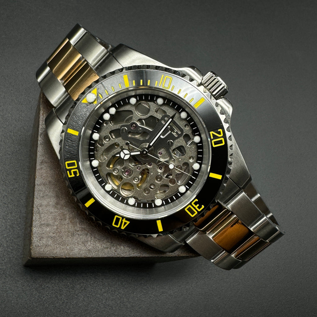 NH70 Skeleton Sub Style Watch Black Ring – Honcos Straps