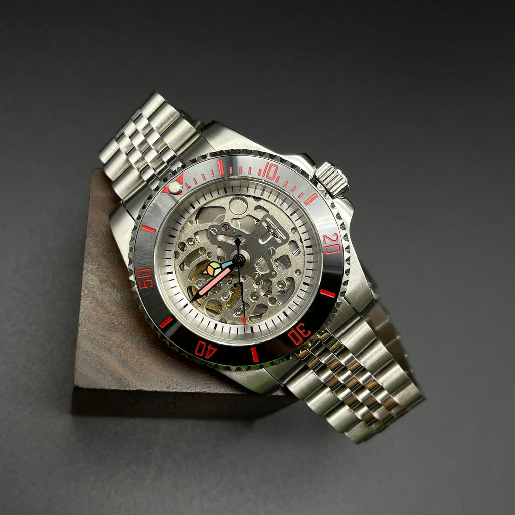 NH70 Skeleton Sub Style Watch Rainbow – Honcos Straps