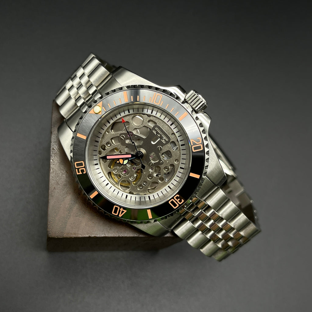 NH70 Skeleton Sub Style Watch Rainbow – Honcos Straps