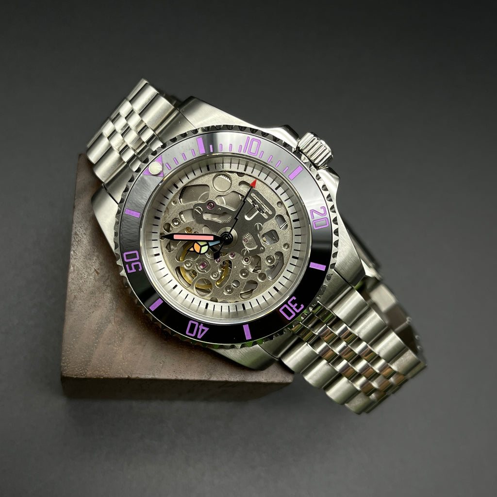 NH70 Skeleton Sub Style Watch Rainbow – Honcos Straps