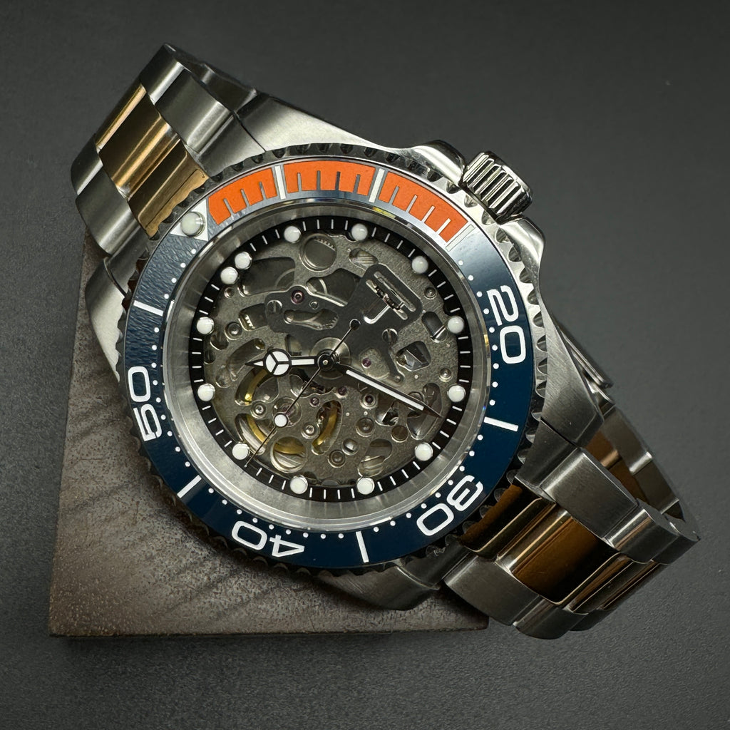 NH70 Skeleton Sub Style Watch Black Ring – Honcos Straps