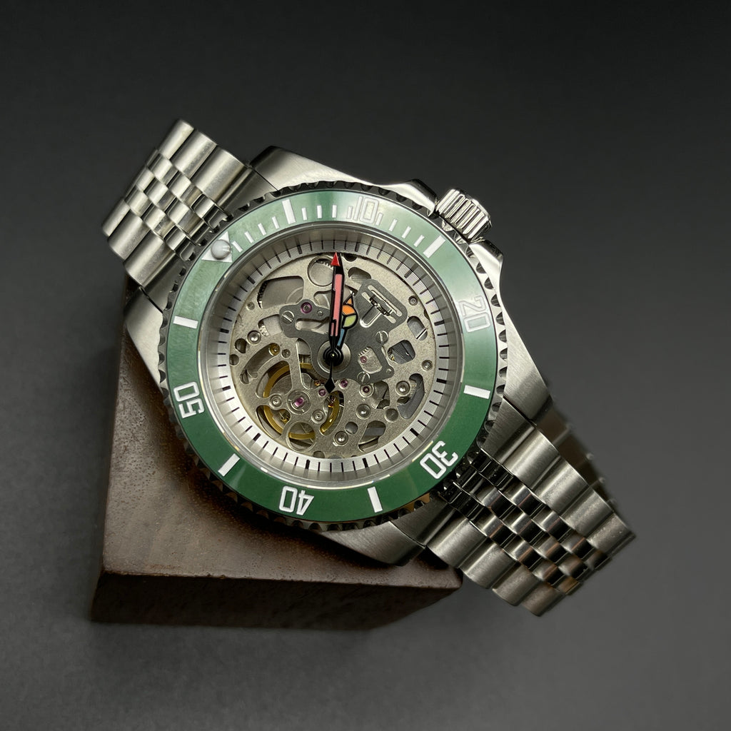 NH70 Skeleton Sub Style Watch Rainbow – Honcos Straps