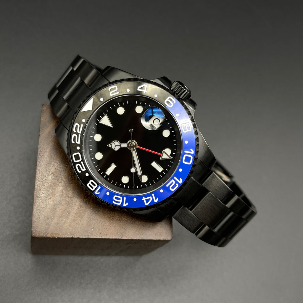 GMT Style Watch Black Oyster – Honcos Straps