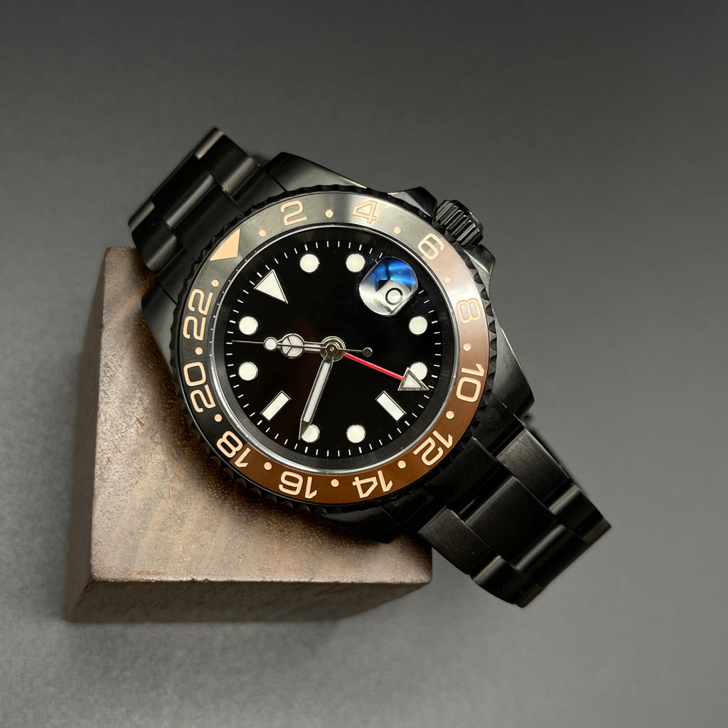 GMT Style Watch Black Oyster – Honcos Straps