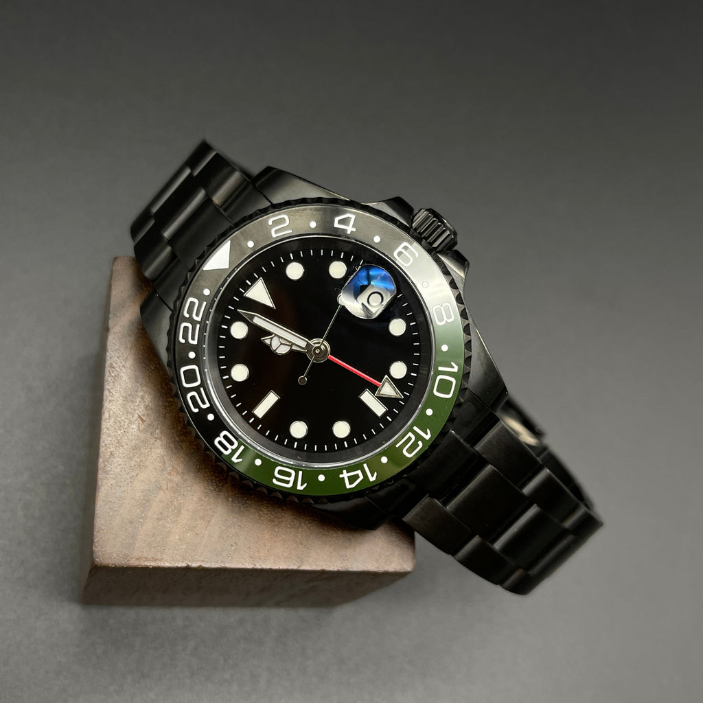 GMT Style Watch Black Oyster – Honcos Straps