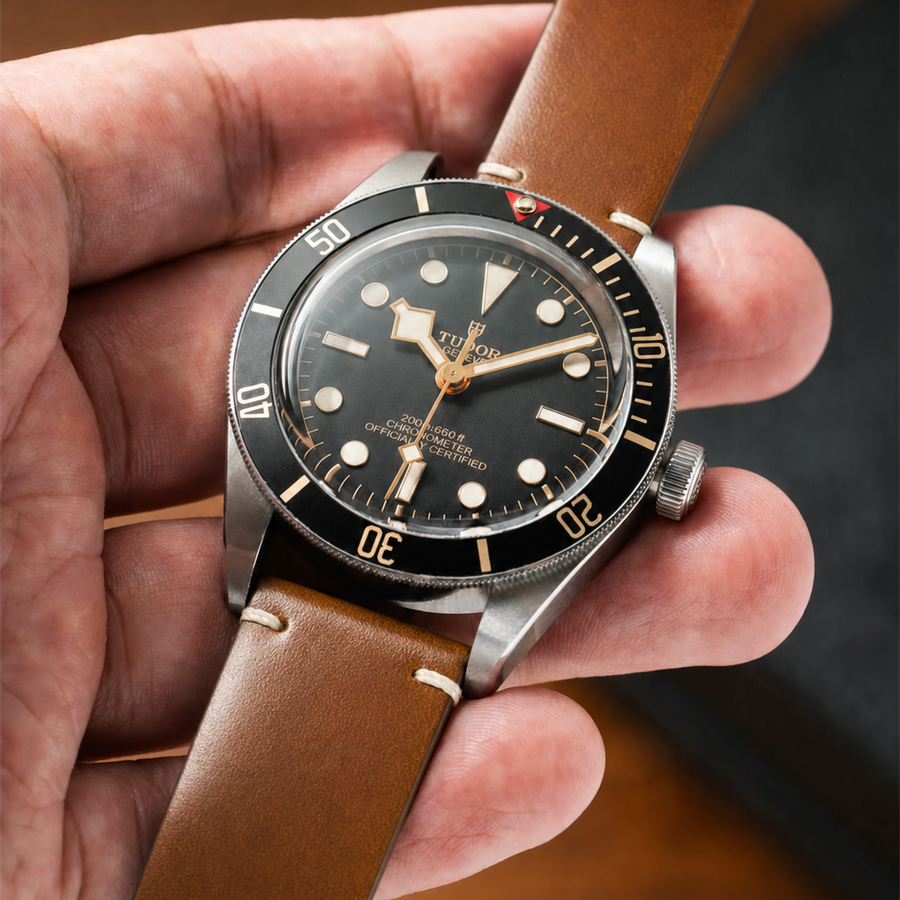 Leather Straps + Tang Buckle